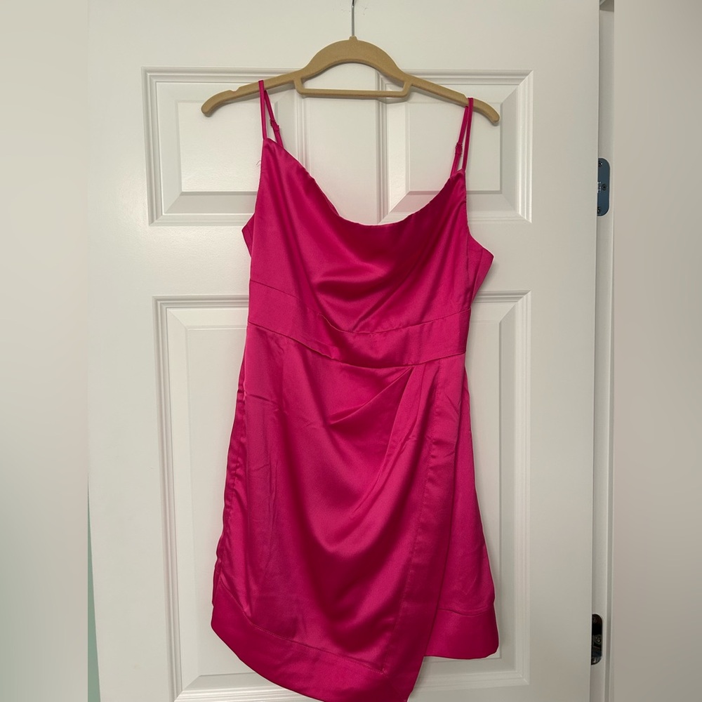 Showpo Pink Satin Mini Dress